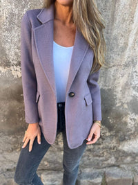 ROSIE | Lässige Jacke mit langen Ärmeln und Revers in Lila