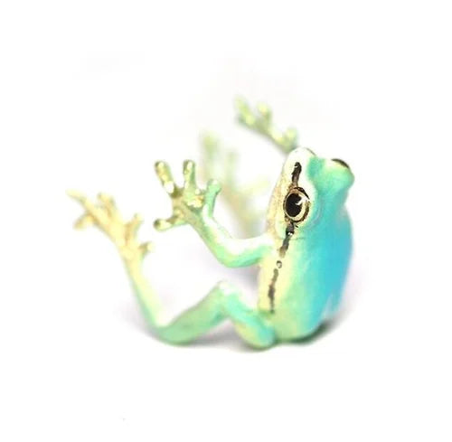 FrogGlam - Eleganter Baumpfauenring und Ohrringe