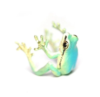 FrogGlam - Eleganter Baumpfauenring und Ohrringe