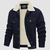 Herren Winterjacke aus Samt - Stefan in Marineblau