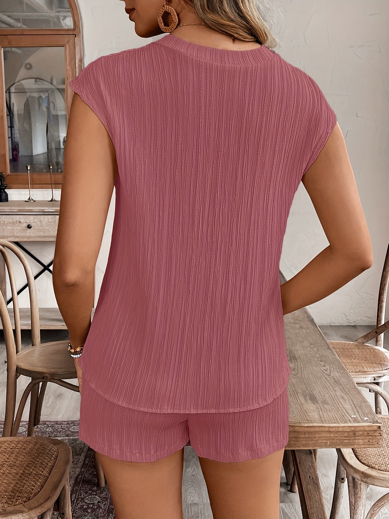 VacayVibe™ – V-Ausschnitt Zweiteiliges Set