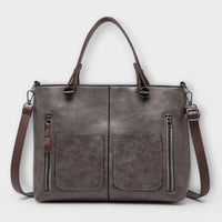 Daphne | Elegante Lederhandtasche in Grau
