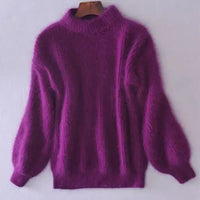 Emilie - Locker gestrickter Wollpullover in Lila