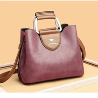 Liza | Damen Elegante Schulter Ledertasche mit Schnalle in Lila