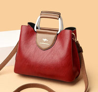 Liza | Damen Elegante Schulter Ledertasche mit Schnalle in Rot