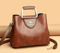 Liza | Damen Elegante Schulter Ledertasche mit Schnalle in Braun