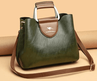 Liza | Damen Elegante Schulter Ledertasche mit Schnalle in Grün