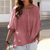 Belinda | Damen Elegant Bluse | Kurzarm in Rosa