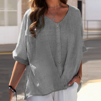 Belinda | Damen Elegant Bluse | Kurzarm in Grau