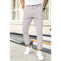 Leonard | Herren Elegant Hose | Schwarz in Hellgrau