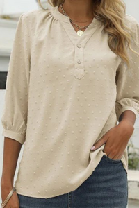 Pamela | Damen Elegant Oberteile | Weiß Top in Beige