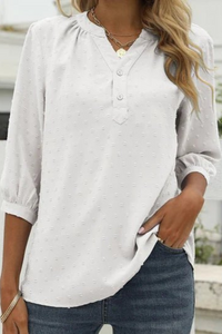 Pamela | Damen Elegant Oberteile | Weiß Top in Weiß