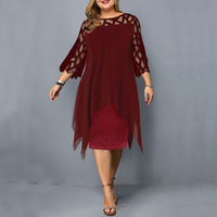 Zelle | Schwarz Partykleid | Midi in Rotwein