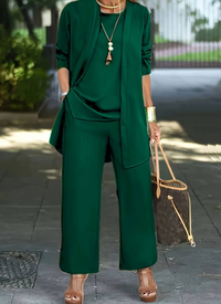 Mylene | Damen Elegant Set | Party Outfit in Dunkelgrün