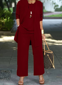 Mylene | Damen Elegant Set | Party Outfit in Burgund