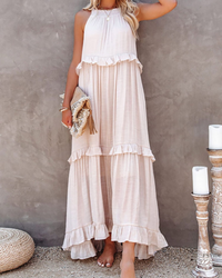 Roselle | Elegantes Sommerkleid | Maxi in Beige