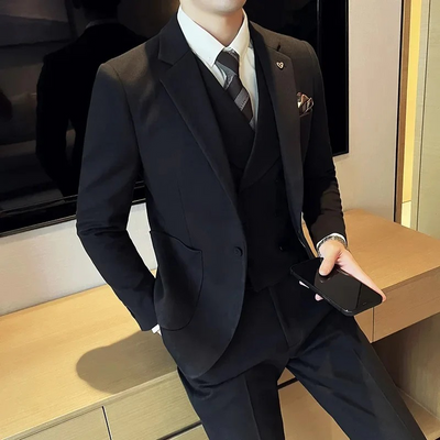 Eleganter 3-teiliger Hochzeitsgast-Anzug für Herren | mit Weste