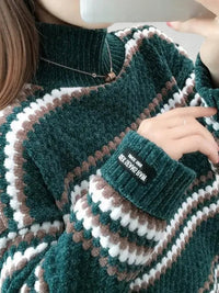 Alina | Moderner Kragenpullover für Wintertage in Grün