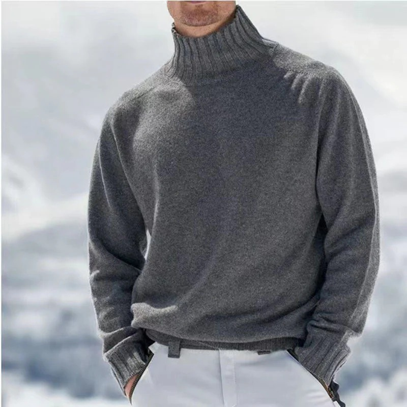 Eleganter warmer Pullover für Herren | Rollkragen