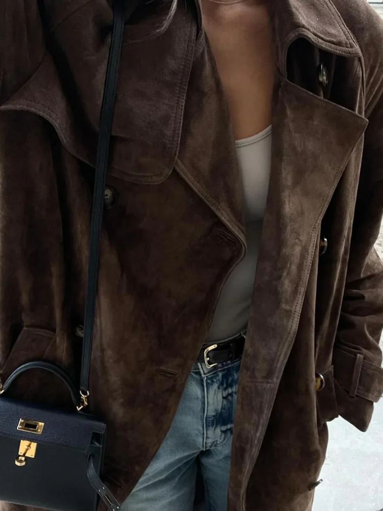 Eleganter Wildledermantel für Frauen - Emilie