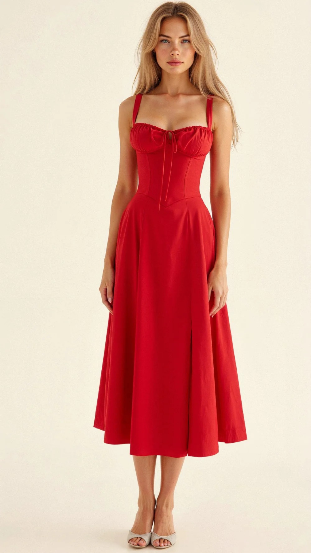 Elegantes Damen Korsett Sommerkleid | Midi