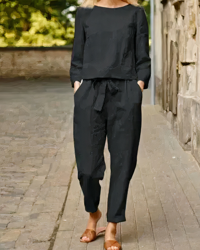 Elegantes Damen-Oberteil und Hosen-Set | Zweiteiler