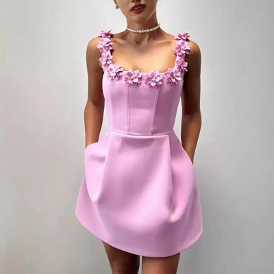 Elegantes geblümtes Damenkleid | Mini