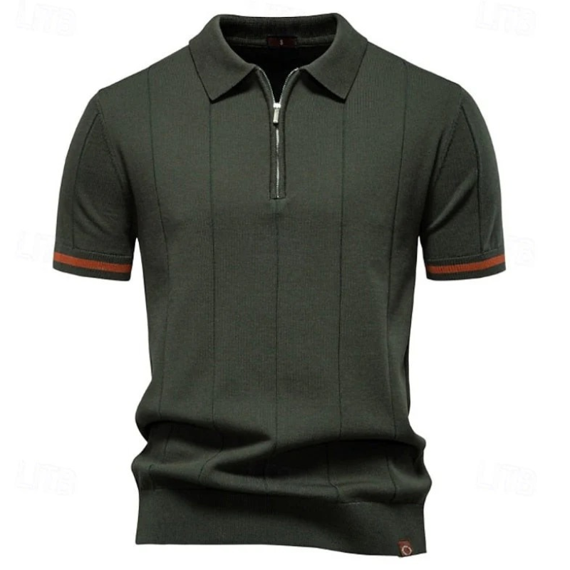 Elegantes Herren-Poloshirt mit Reißverschluss | Kurzarm