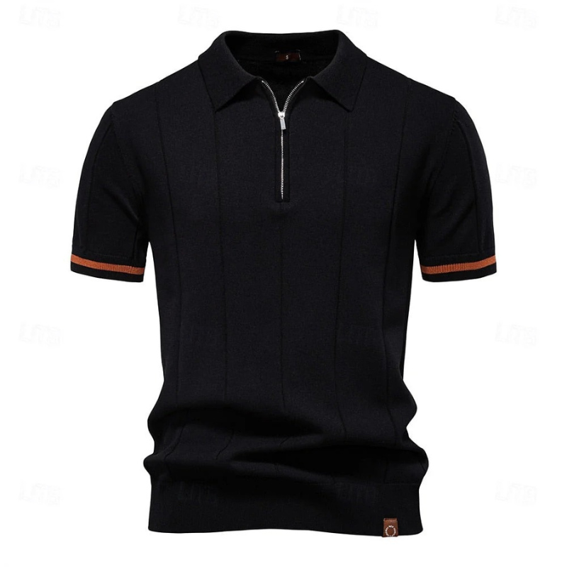 Elegantes Herren-Poloshirt mit Reißverschluss | Kurzarm