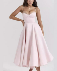Elegantes Partykleid mit Volumen | Midi in Rosa