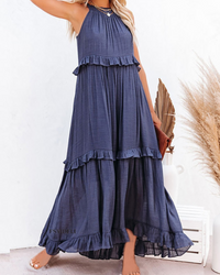 Roselle | Elegantes Sommerkleid | Maxi in Blau