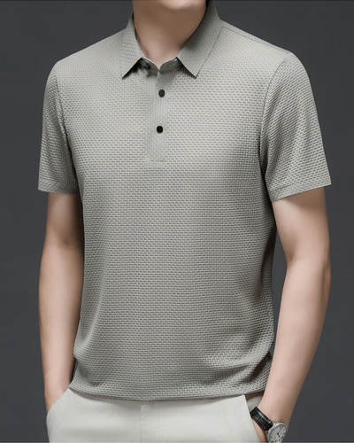 Elegantes strukturiertes Poloshirt für Herren | Kurzarm