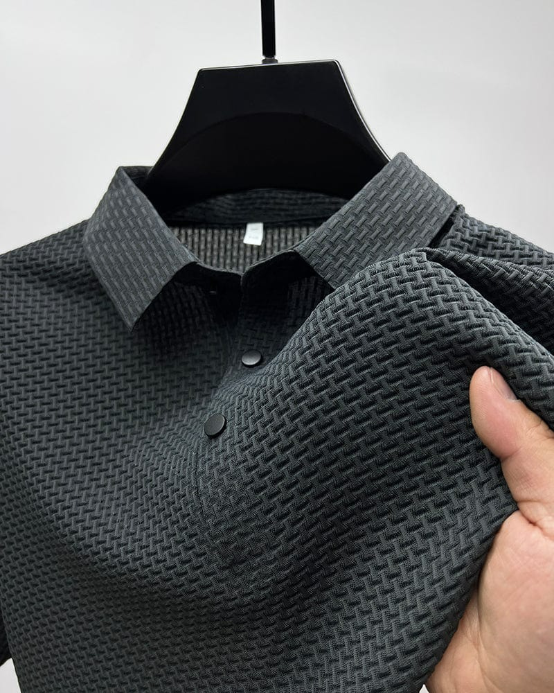 Elegantes strukturiertes Poloshirt für Herren | Kurzarm