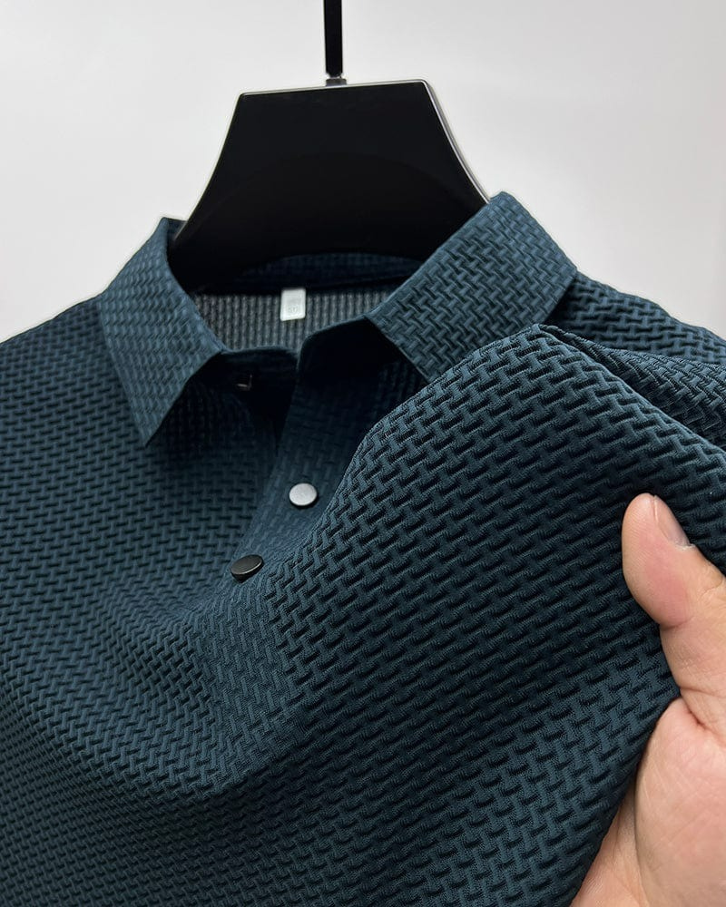 Elegantes strukturiertes Poloshirt für Herren | Kurzarm