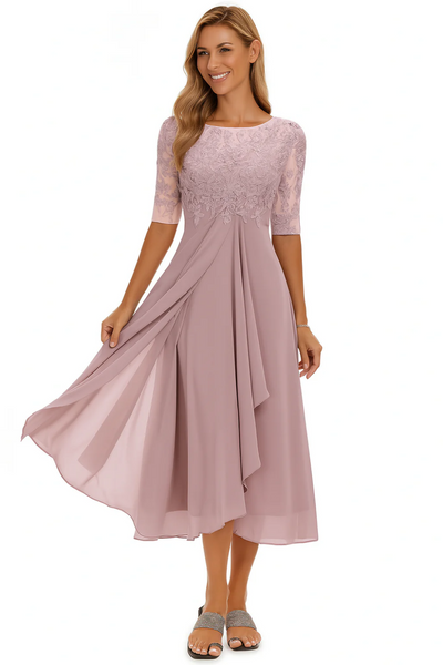 Elegantes Vintage Hochzeitsgastkleid für Damen | Midi