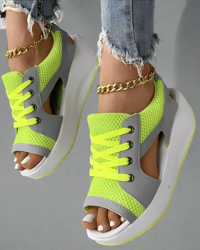 Damen Sommer Sandalen mit Plateausohle