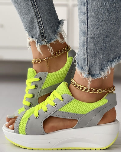 Damen Sommer Sandalen mit Plateausohle