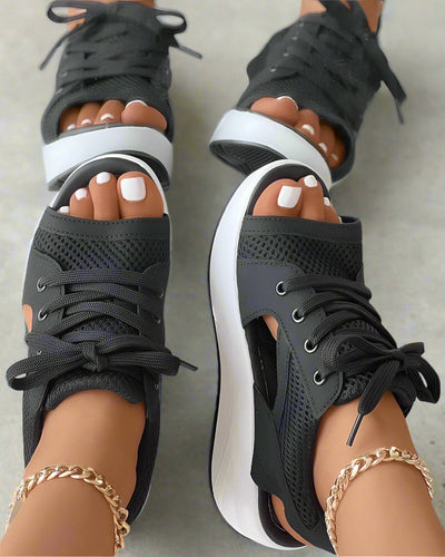 Damen Sommer Sandalen mit Plateausohle