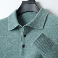 Ethan | Herren Strick Polopullover in Grün