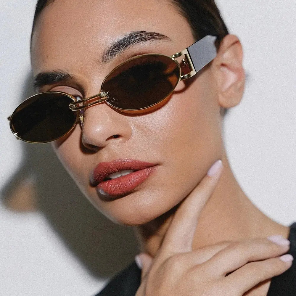Damen Elegante Zeitlose Ovale Sonnenbrille