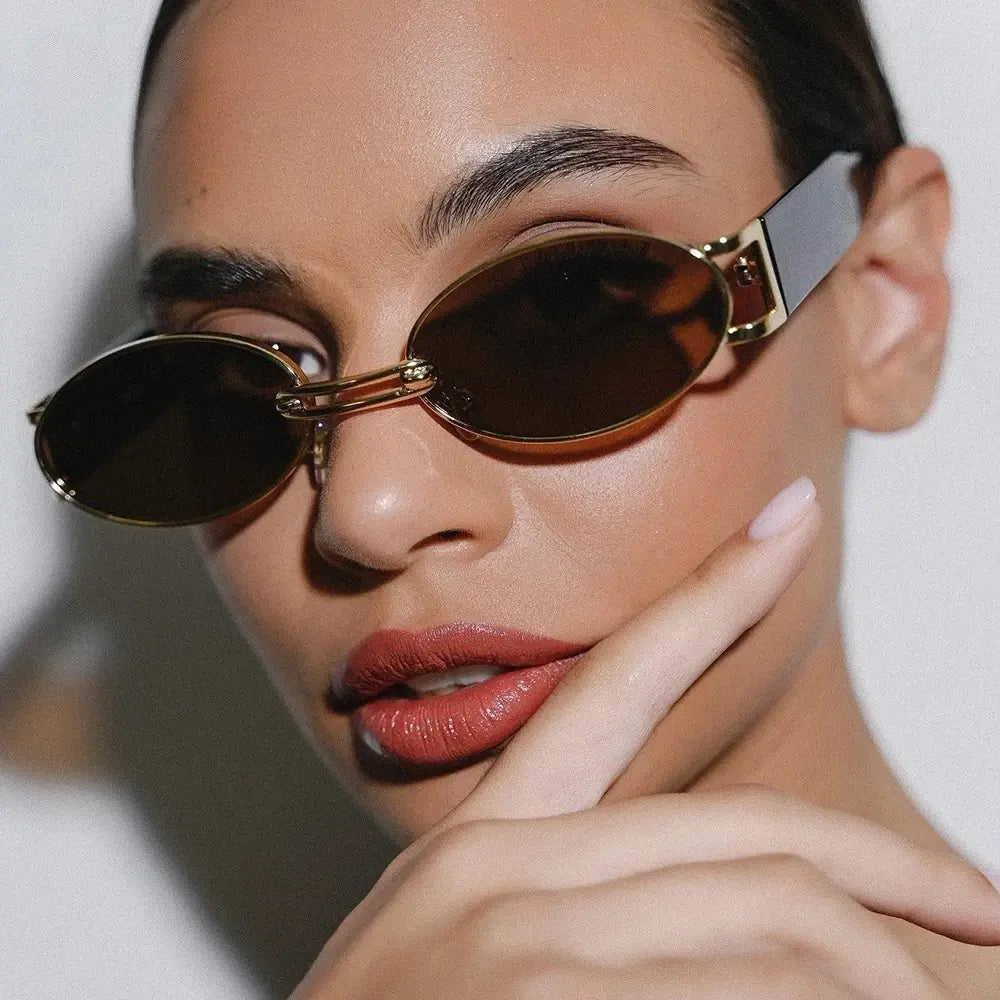 Damen Elegante Zeitlose Ovale Sonnenbrille