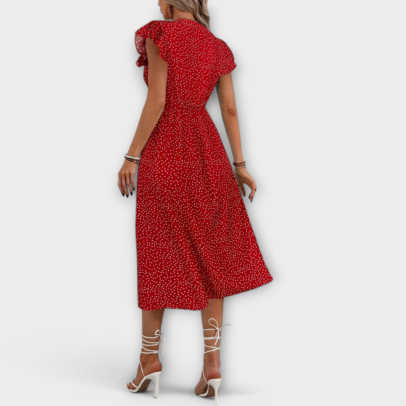 Schickes Polka-Dot-Midi-Kleid
