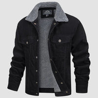 Herren Winterjacke aus Samt - Stefan in Schwarz