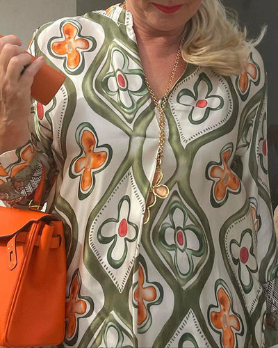 Dinah® | Lässiges Langarmkleid mit Blumendruck