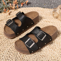 Abigail | Gepolstert Riemchen Sandalen in Schwarz