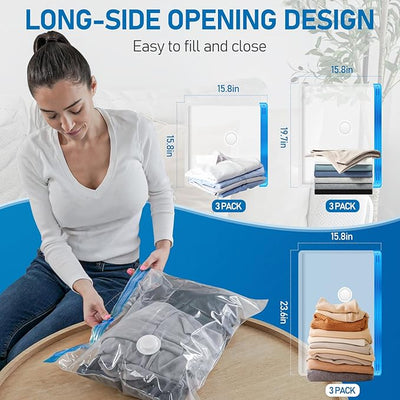 PackEase - Vakuumbeutel zur Platzersparnis mit elektrischer Pumpe