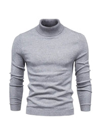 Pullover Herren Rollkragen Slim Fit | Langarm Smart Casual in Grau