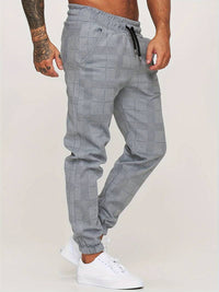 Hose Herren | Jogginghose Mit Karomuster in Grau