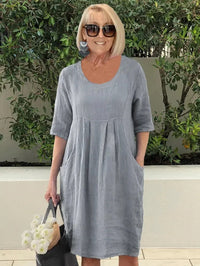 Lisa – Sommerkleid mit Taschen in Grau