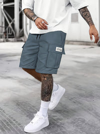 Herren Kordelzug mit Taschen Kurze Hosen in Marineblau